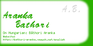 aranka bathori business card