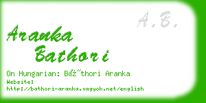 aranka bathori business card
